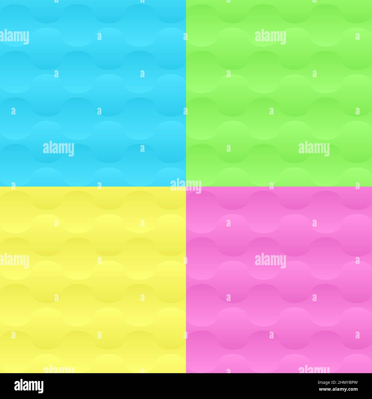 3D Trendy Neon Geometric Seamless Pattern Set Stock Vector