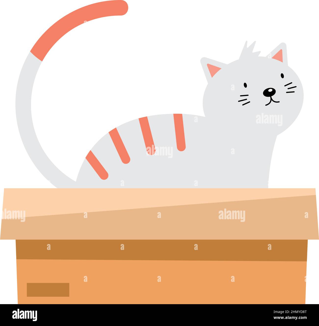white cat cartoon on white background Stock Vector Image & Art - Alamy
