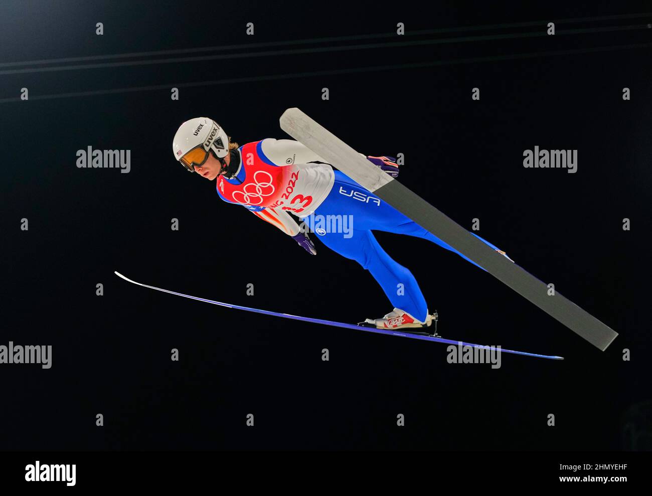 Zhangjiakou, China, 2022 Winter Olympics, February 11, 2022: Gasienica Patrick from USA during Ski Jumping at Zhangjiakou Snow Park. Kim Price/CSM. Stock Photo