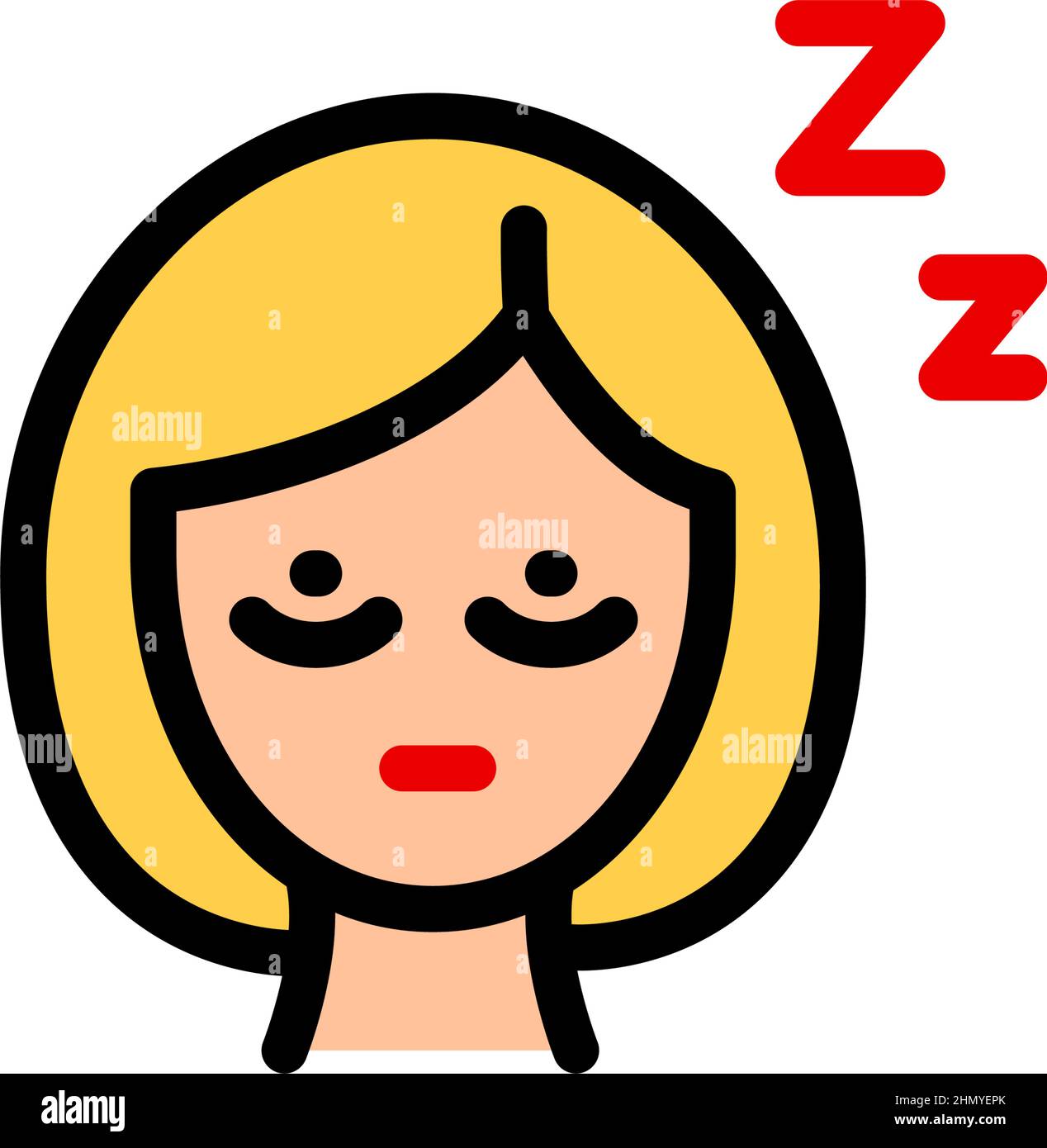 Insomnia Woman Cant Fall Asleep Color Icon Pms Or Menopause Symptoms 