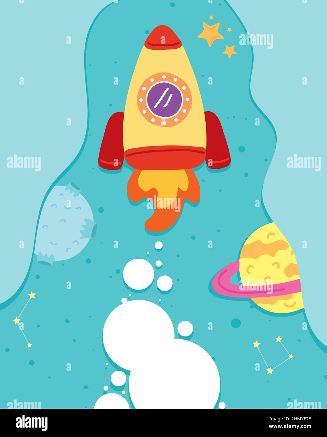rocket and planets at space Stock Vector Image & Art - Alamy