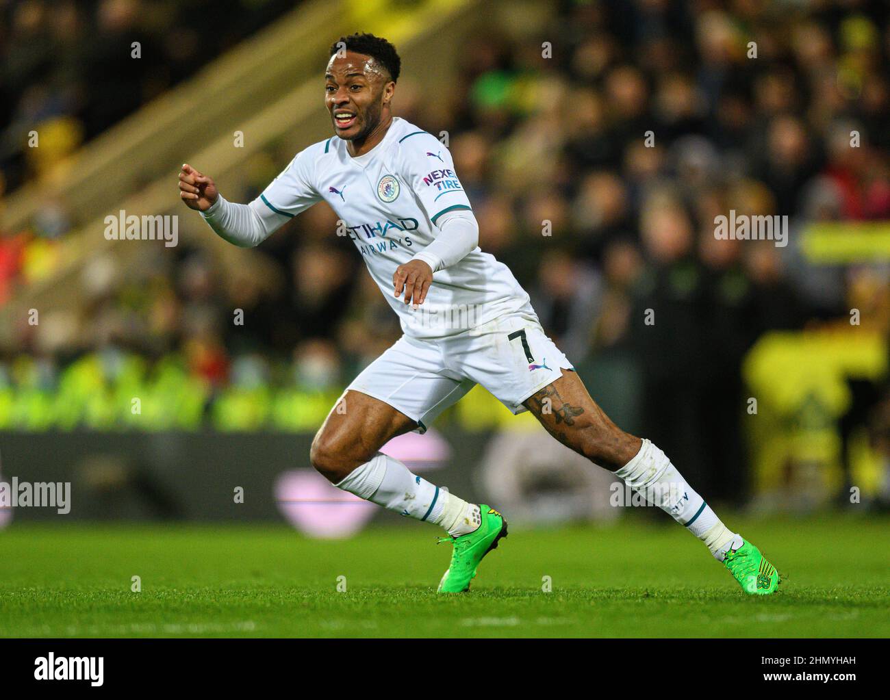 Norwich, UK. 12th Feb, 2022. 12 February 2022 - Norwich City v Manchester City - Premier League - Carrow Road Manchester City's Raheem Sterling during the match against Norwich City at Carrow Road. Picture Credit : Credit: Mark Pain/Alamy Live News Stock Photo