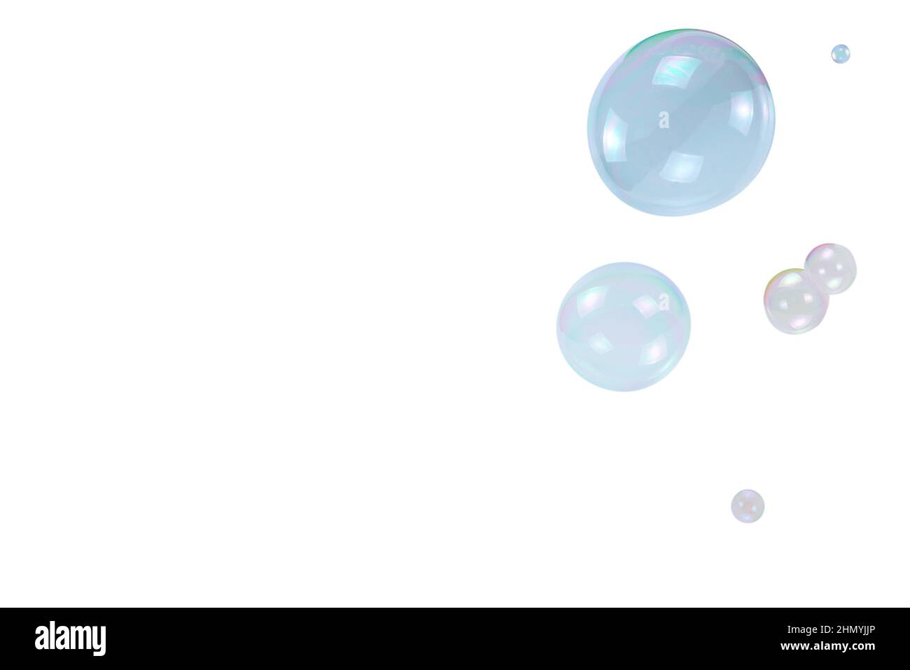 Soap bubbles isolated on a white background. Copy space Stock Photo - Alamy