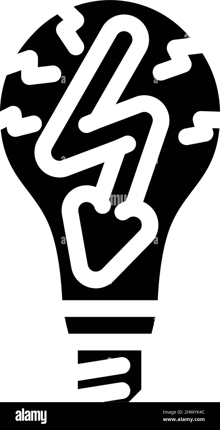 electric light bulb glyph icon vector illustration Stock Vector Image ...