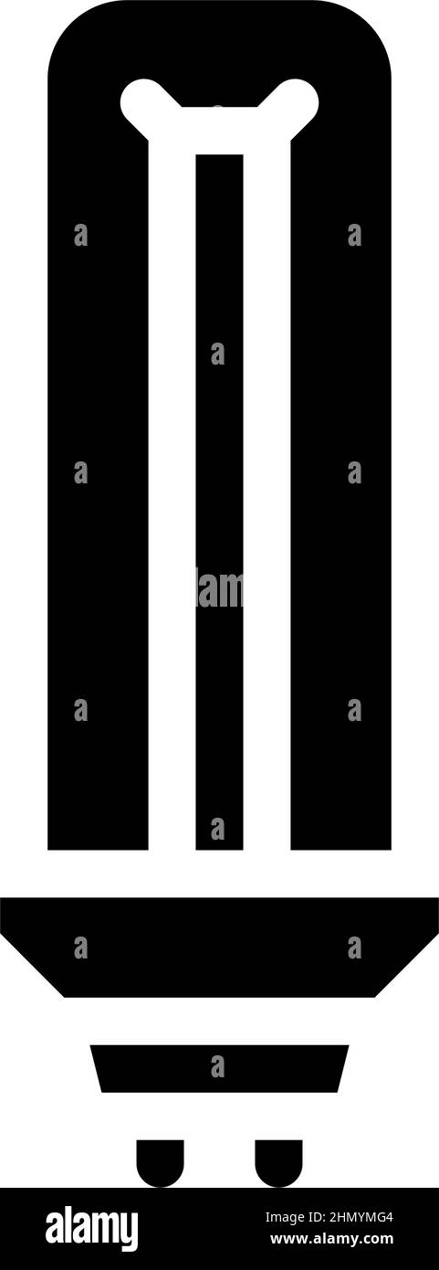 fluorescent light bulb glyph icon vector illustration Stock Vector ...