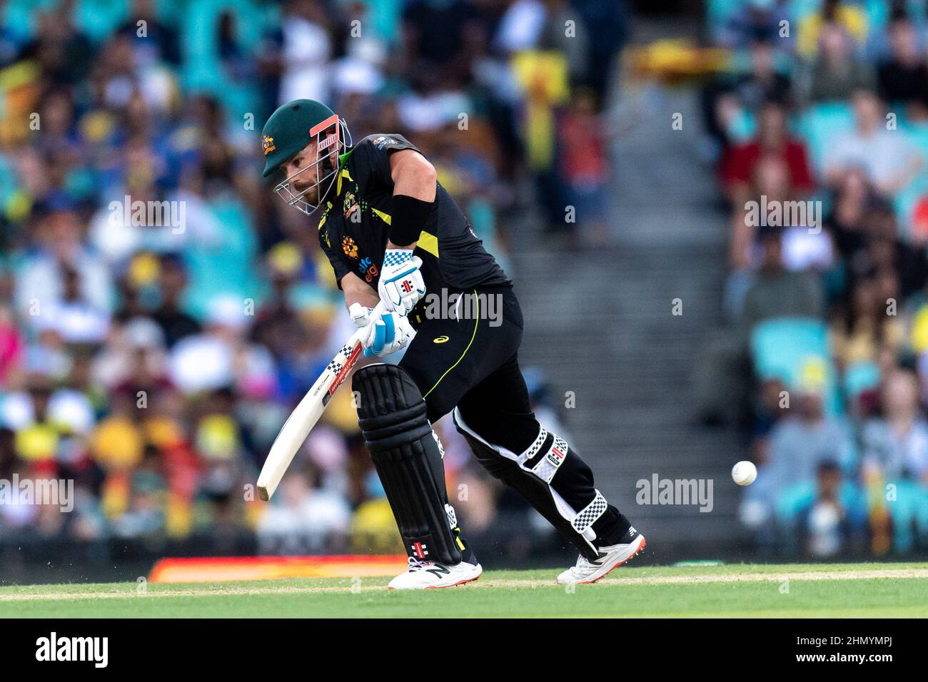 Sydney, Australia. 13th Feb, 2022. Aaron Finch of Australia bats during game two in the T20 International series between Australia and Sri Lanka at Sydney Cricket Ground on February 13, 2022 in Sydney, Australia. (Editorial use only) Credit: Izhar Ahmed Khan/Alamy Live News/Alamy Live News Stock Photo