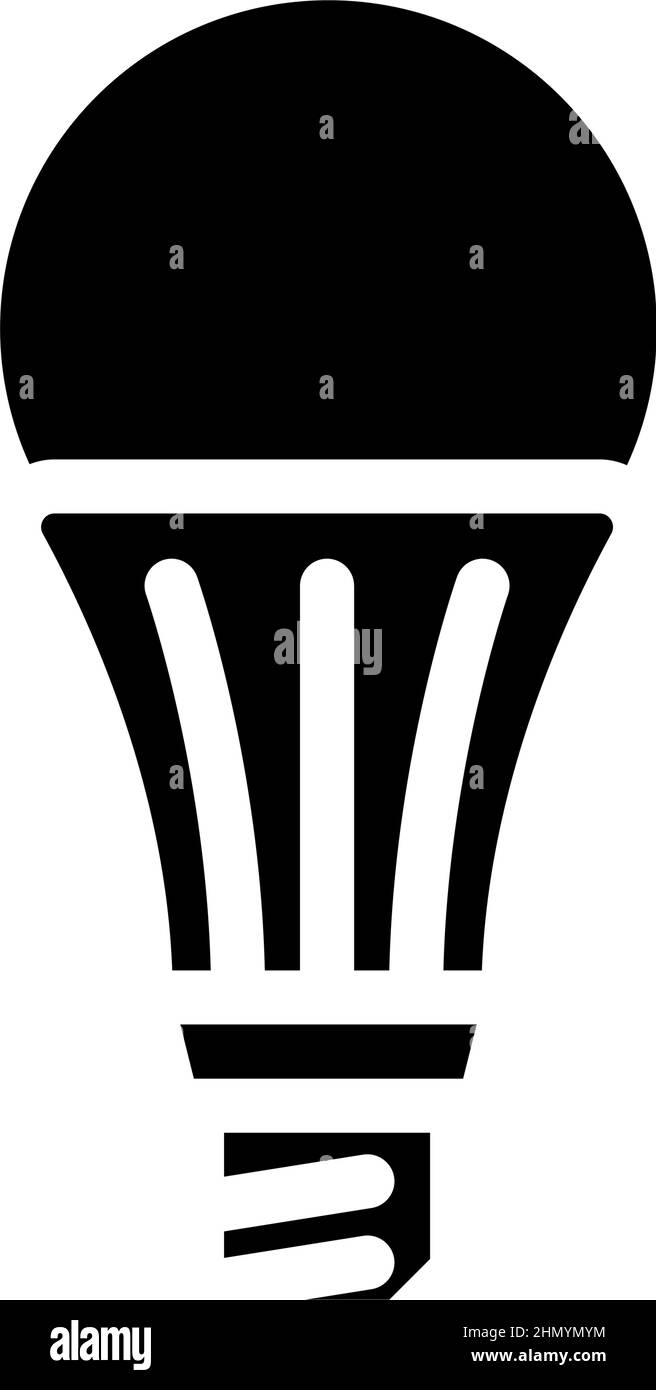 efficient light bulb glyph icon vector illustration Stock Vector Image ...
