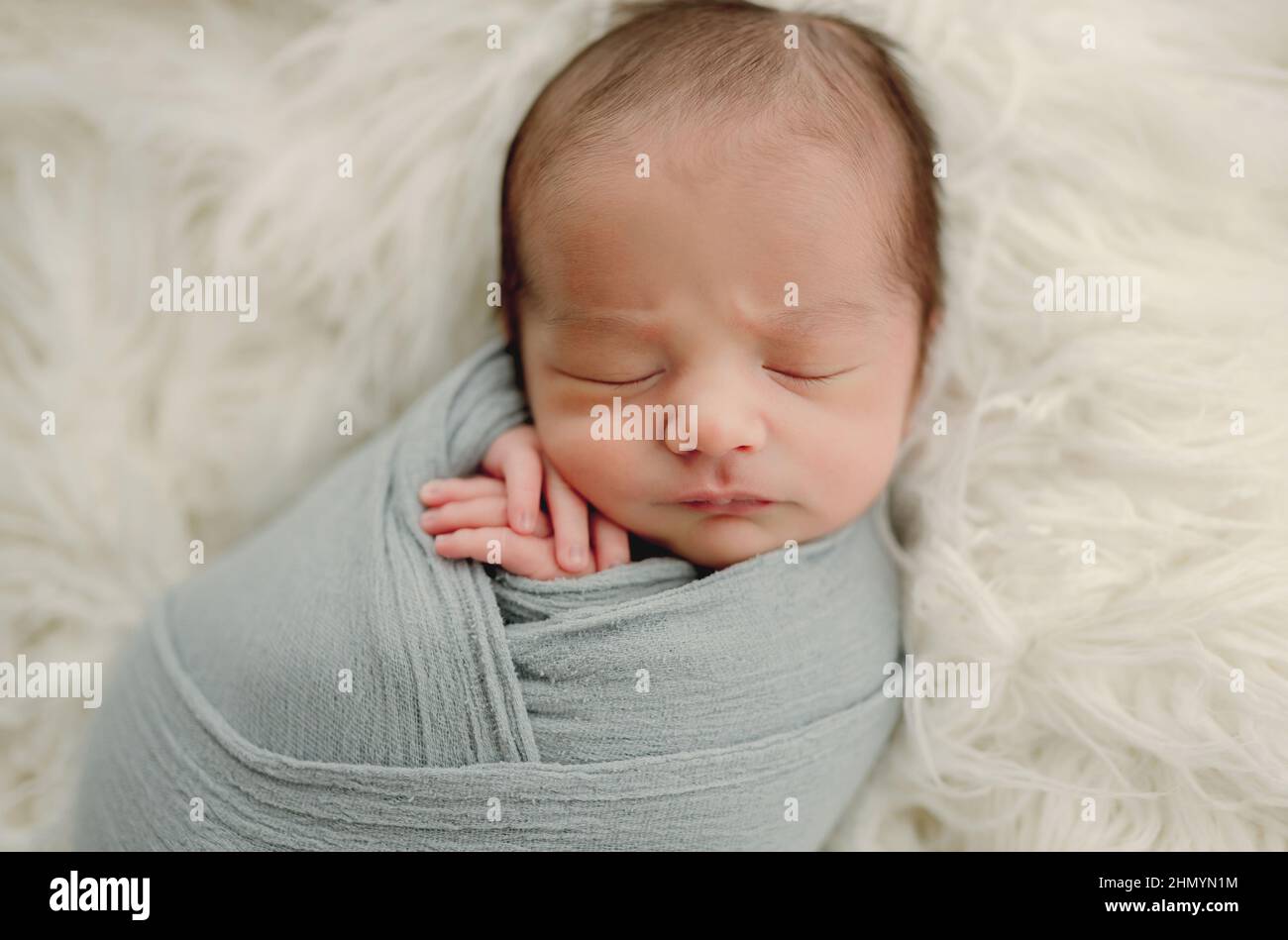 Newborn baby boy portrait stock photo alamy
