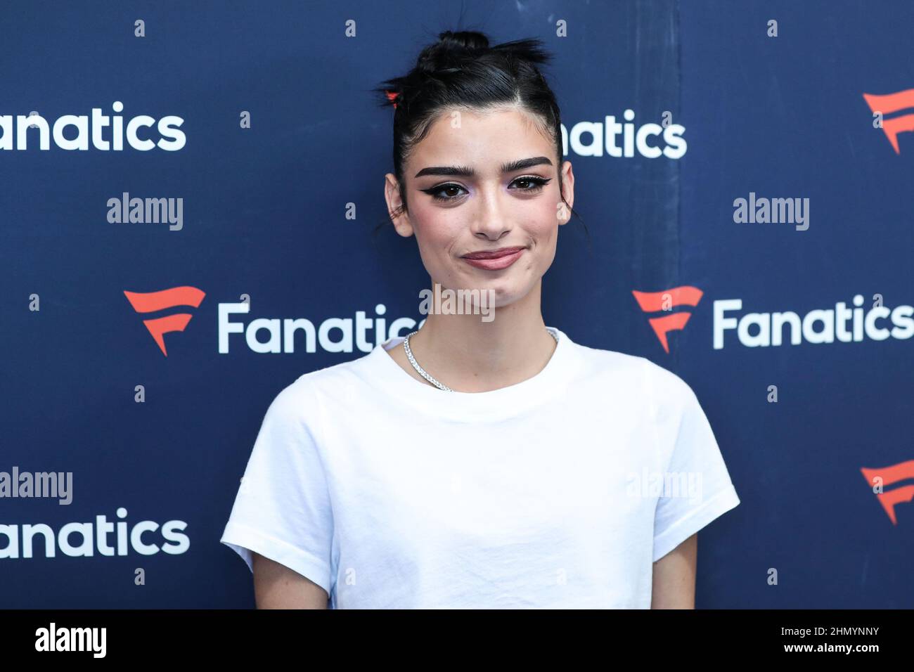 Culver City, United States. 12th Feb, 2022. American dancer Charli D'Amelio  arrives at Michael Rubin's Fanatics Super Bowl Party 2022 held at 3Labs on  February 12, 2022 in Culver City, Los Angeles