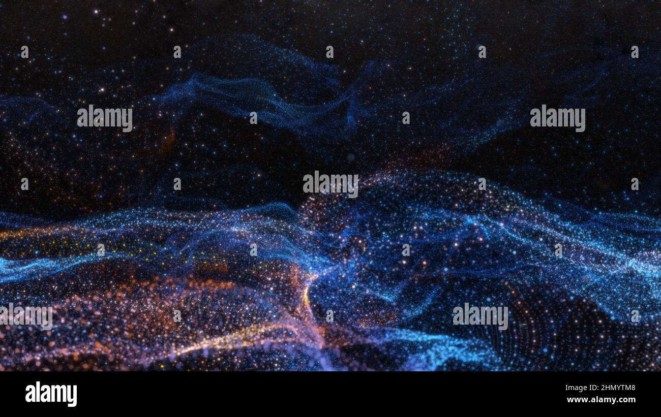 Abstract particle waves with depth of field effect Stock Photo Alamy