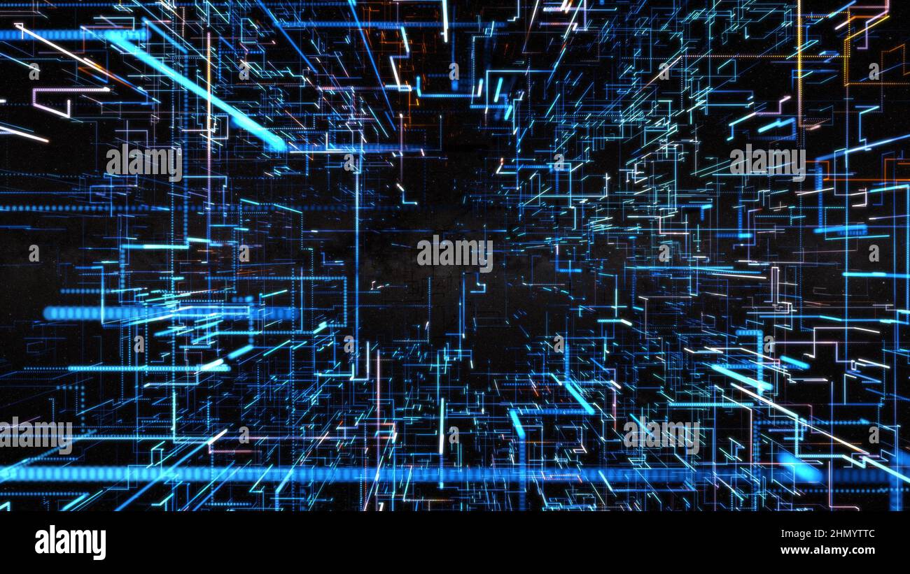 Abstract glowing structure of lines Stock Photo - Alamy