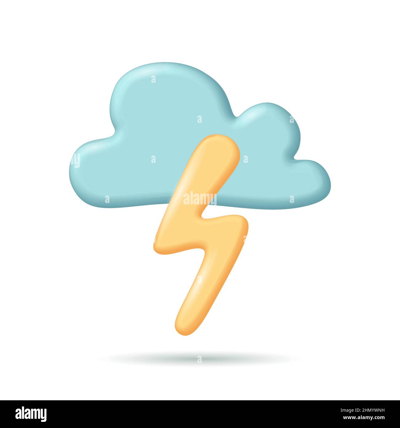 3D cloud with lightning rain storm weather icon. Forecasting map mobile  realistic glowing cartoon app. Cold cool summer overcast rainstorm vector  illu Stock Vector Image & Art - Alamy
