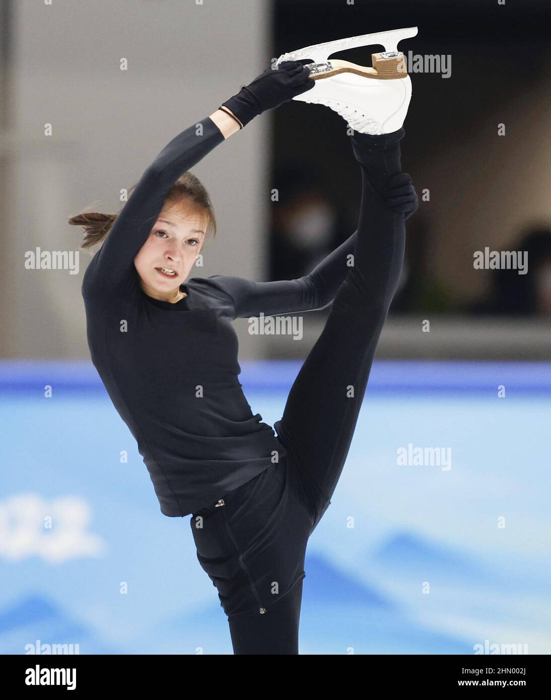 Russian Olympic Committee figure skater Anna Shcherbakova takes part in