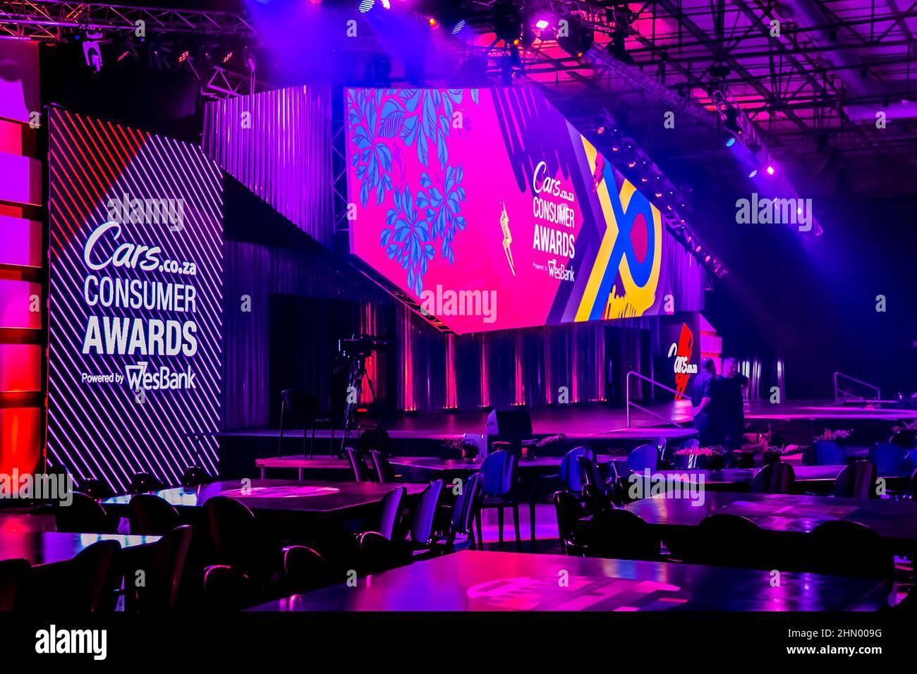 Stage and Lighting setup at Cars.co.za Awards Event in Johannesburg
