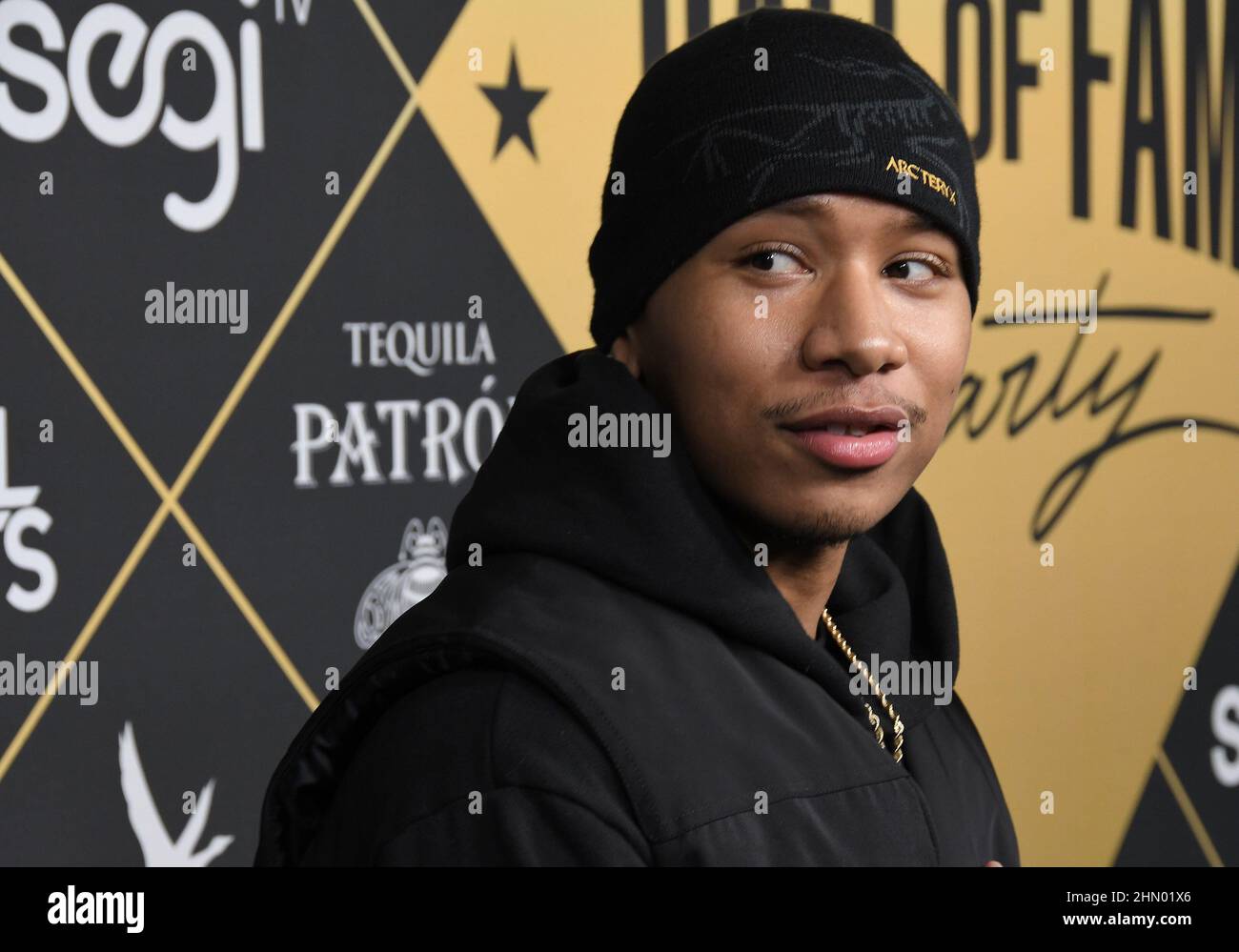 Vince Ash arrives at the Hall of Fame Party – Big Game Weekend Edition held at the Sunset Room Hollyood in Los Angeles, CA on Saturday, ?February 12, 2022. (Photo By Sthanlee B. Mirador/Sipa USA) Stock Photo