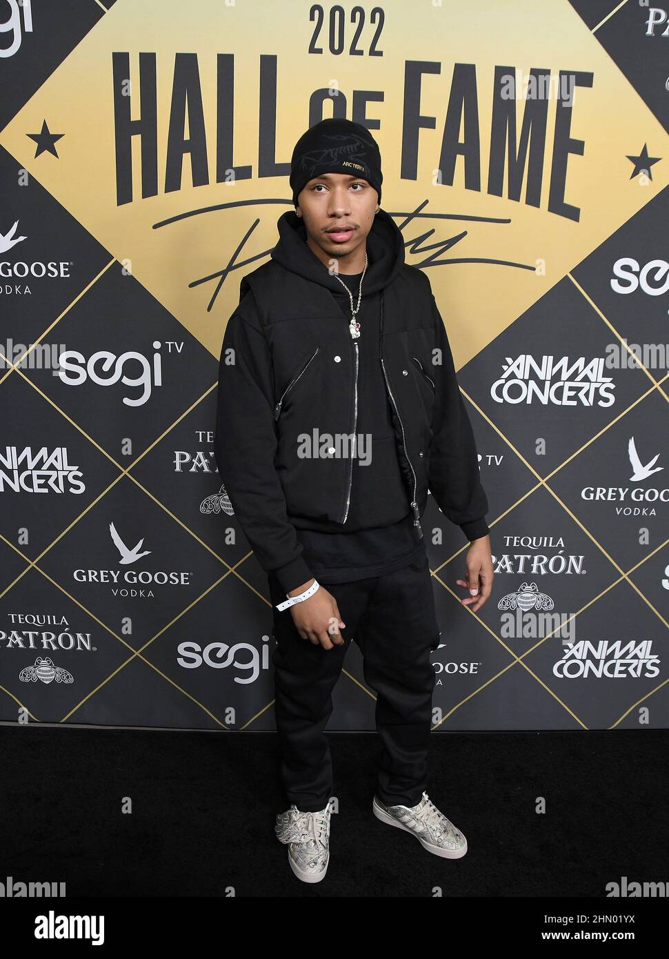 Vince Ash arrives at the Hall of Fame Party – Big Game Weekend Edition held at the Sunset Room Hollyood in Los Angeles, CA on Saturday, ?February 12, 2022. (Photo By Sthanlee B. Mirador/Sipa USA) Stock Photo