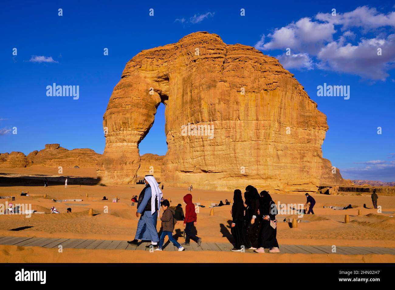 Saudi Arabia, Al Madinah Region, AlUla or Al Ula, Elephant rock, touristical site Stock Photo