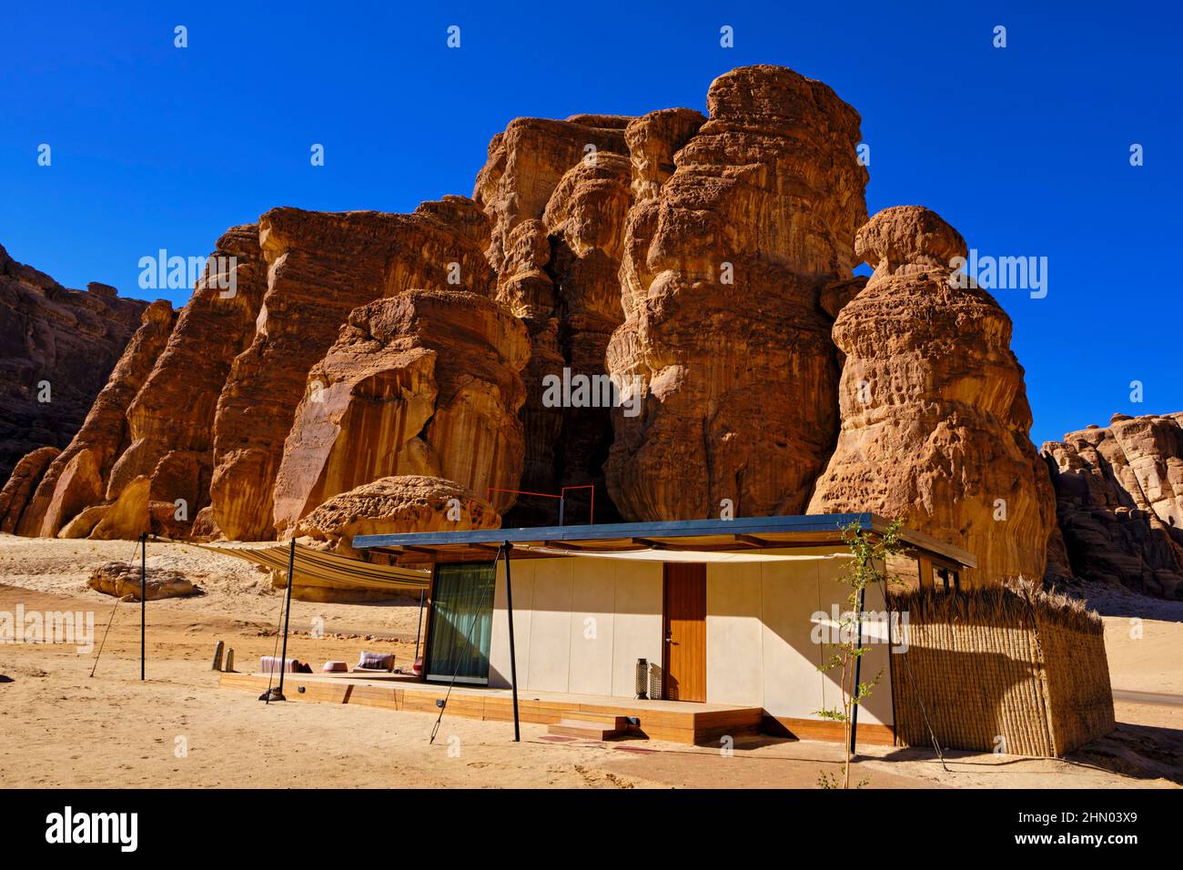 Saudi Arabia, Al Madinah Region, AlUla or Al Ula, Habitas hotel Stock