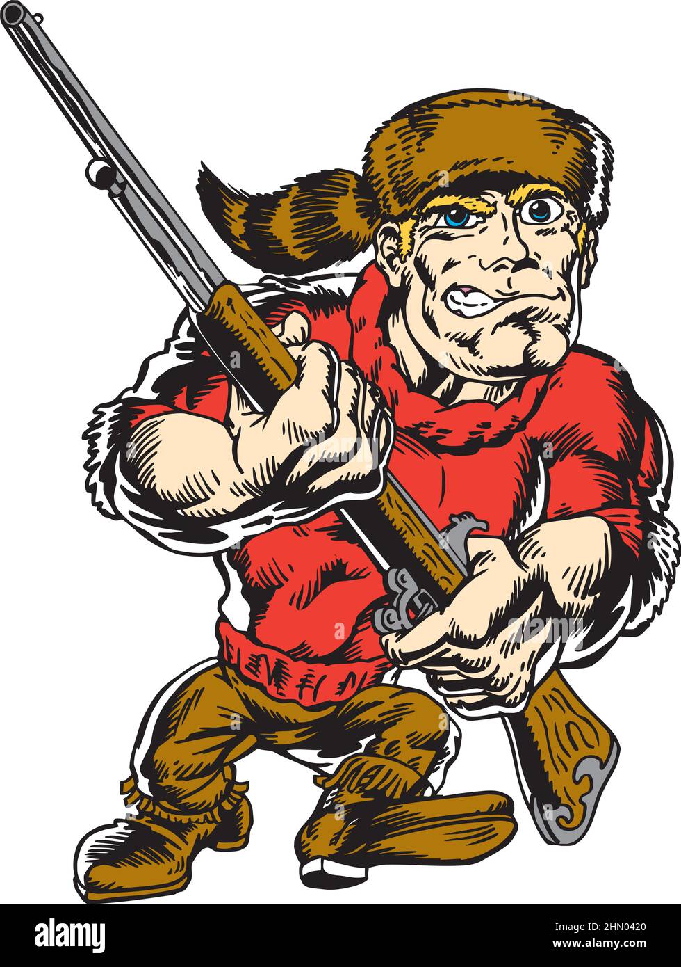 Pioneer Mascot Strut Vector Illustration Stock Vector Image & Art - Alamy