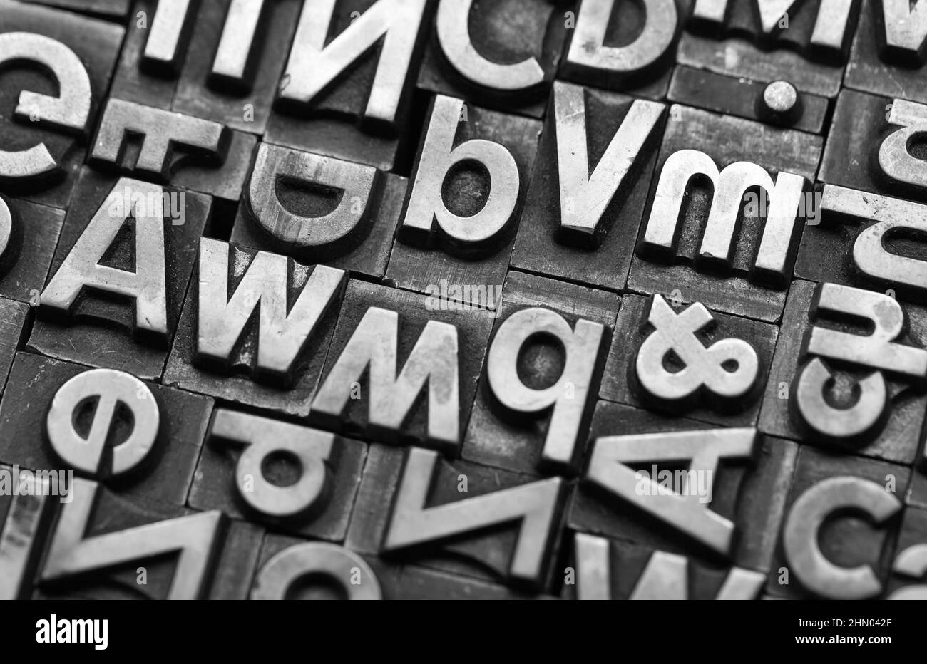 old lead letters Stock Photo - Alamy