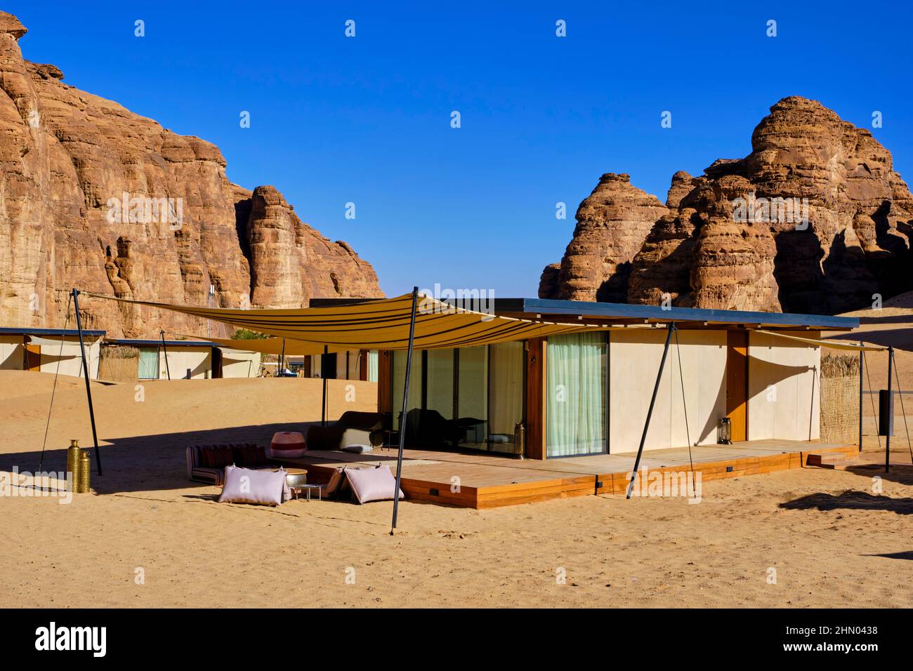 Saudi Arabia, Al Madinah Region, AlUla or Al Ula, Habitas hotel Stock