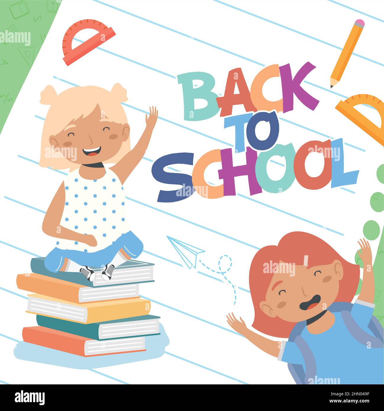 students girls and lettering characters Stock Vector Image & Art - Alamy