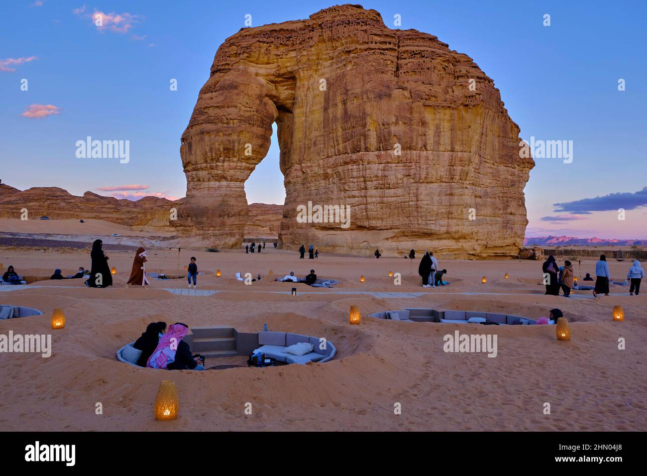 Saudi Arabia, Al Madinah Region, AlUla or Al Ula, Elephant rock, touristical site Stock Photo