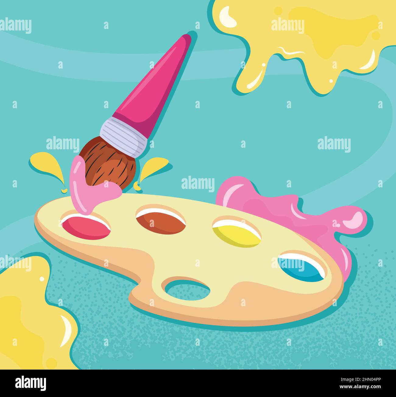 paint palette with brush design Stock Vector Image & Art - Alamy