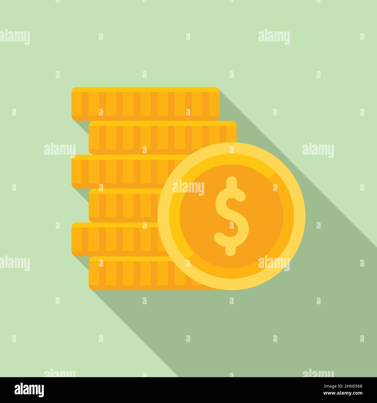 Auction coin stack icon flat vector. Price sell Stock Vector