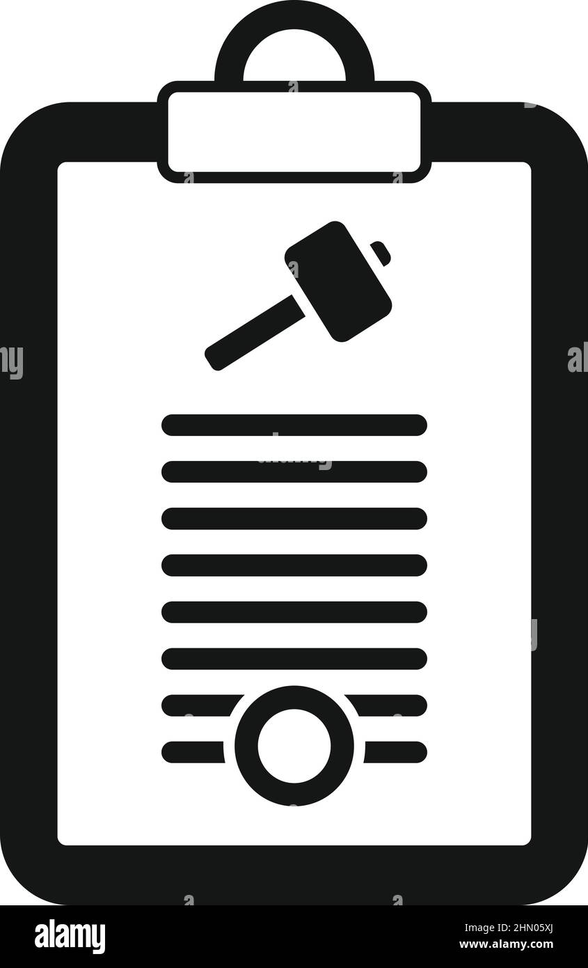 Auction clipboard icon simple vector. Judge process Stock Vector Image ...