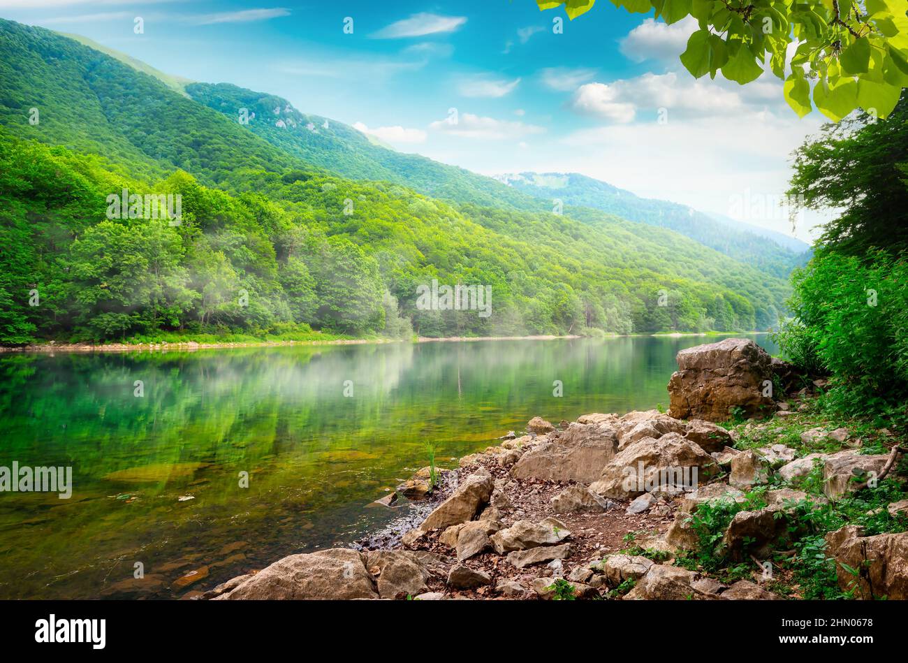 Biogradsko lake in the national park Biogradska Gora Montenegro Stock Photo