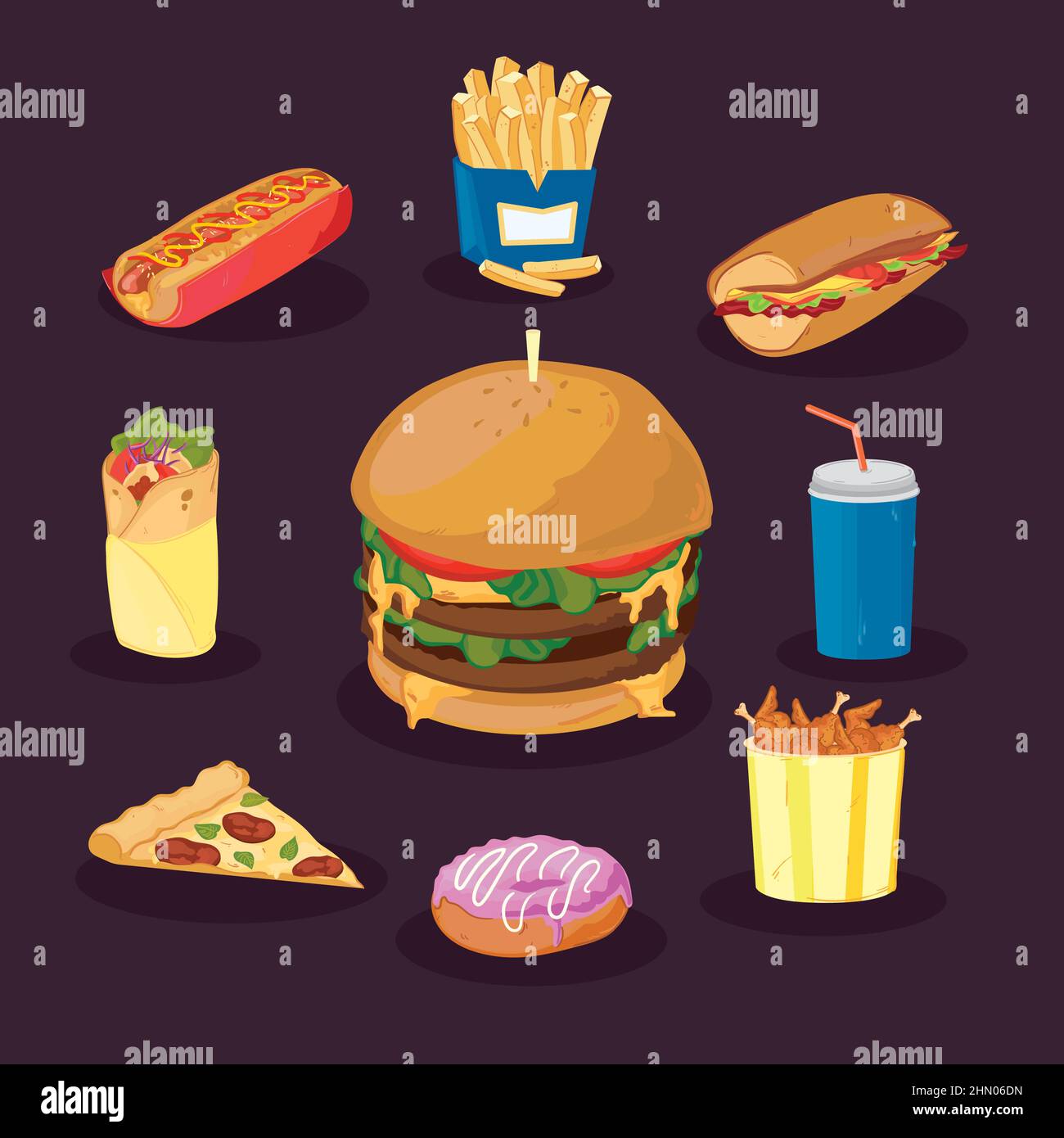 Set Of Nine Fast Food Plates Stock Vector Image Art Alamy set-of-nine-fast-food-plates-stock-vector-image-art-alamy
