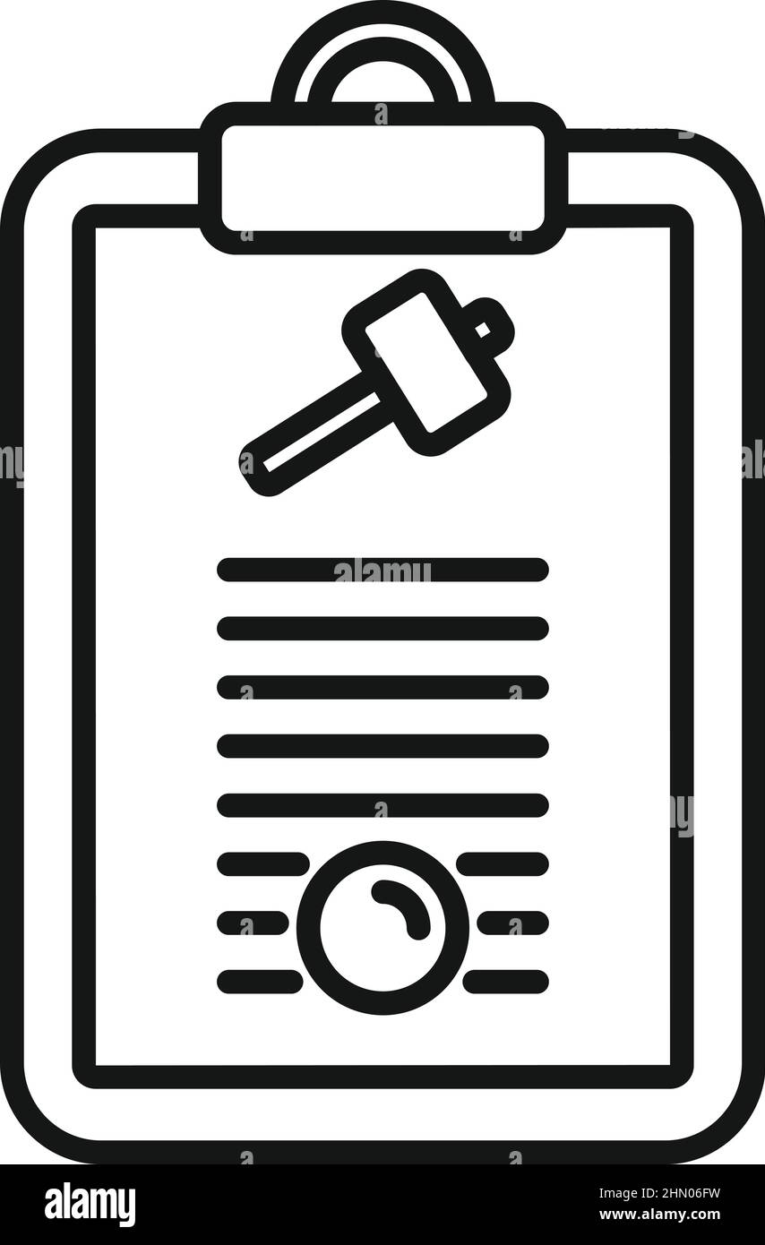 Auction Clipboard Icon Outline Vector Judge Process Buy Sell Stock Vector Image Art Alamy