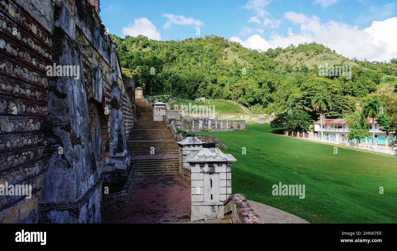 Sans Souci Palace, in Haiti, island, Caribbean, America. It was a royal residence in the early 1800's, now an UNESCO World Heritage Site. Stock Photo