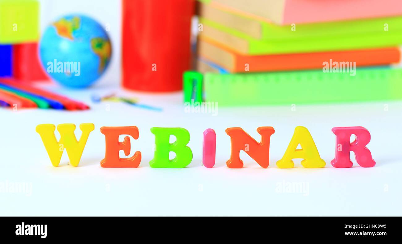 School supplies. The main word Stock Photo - Alamy