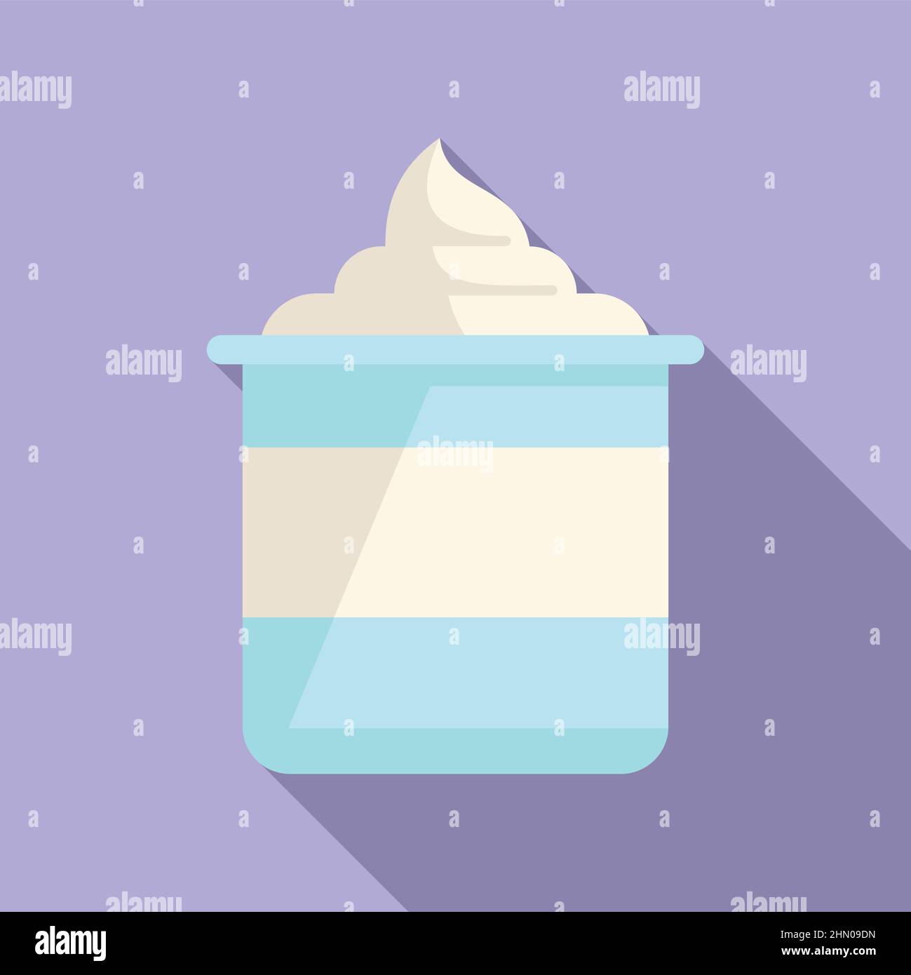 Cream healthy breakfast icon flat vector. Food plate Stock Vector Image ...