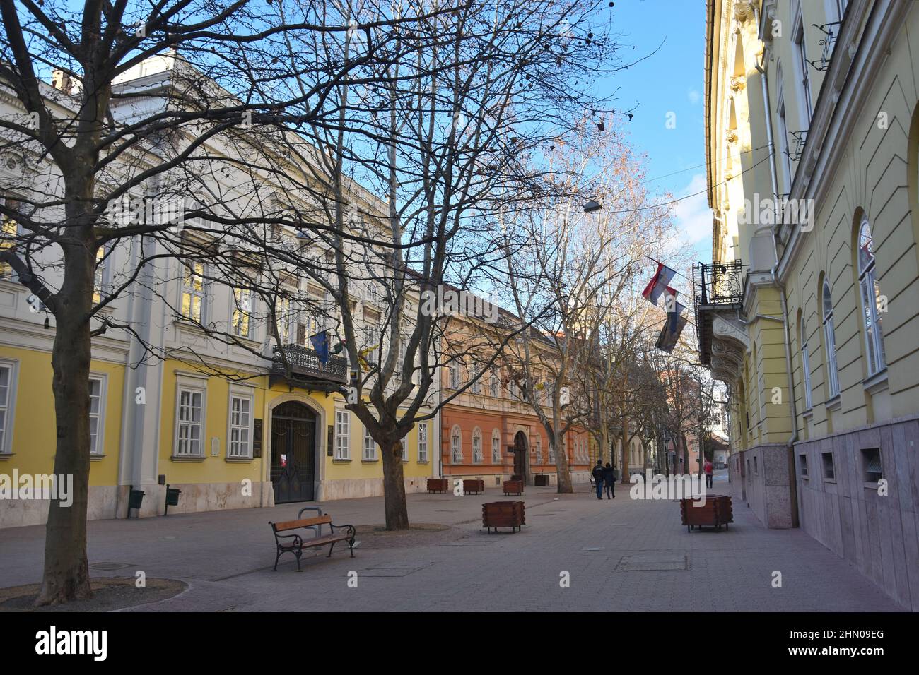 Miskolc, a large town in Northern Hungary: street in the center Stock Photo