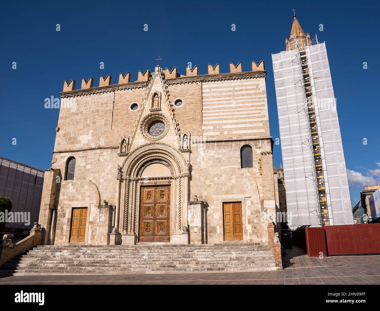 The Facade of the Cathedral of Teramo (Italy) Stock Photo