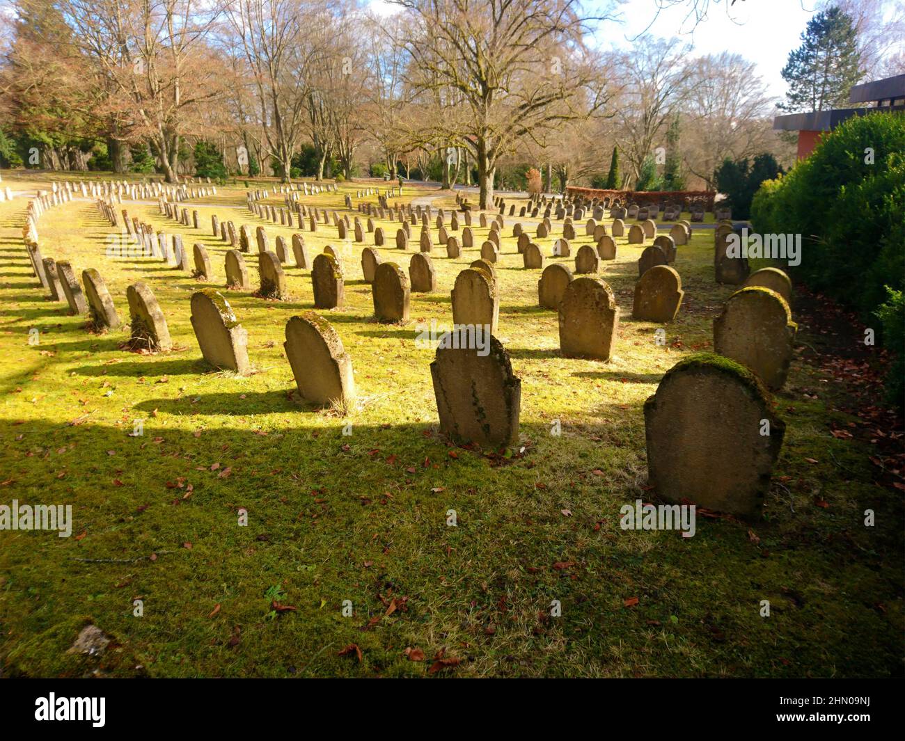 Kriegsgräber / Hauptfriedhof in Ulm - Germany Stock Photo