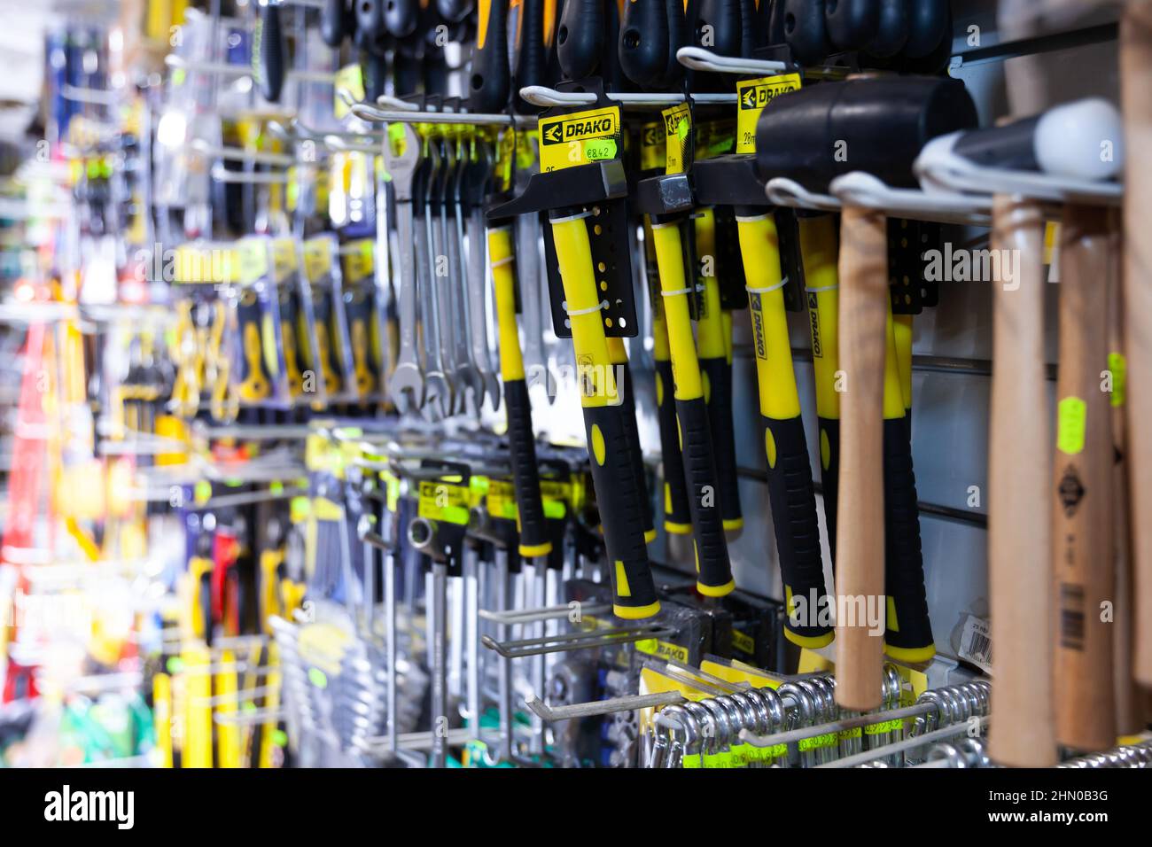 Various repair tools for sale on showcase Stock Photo Alamy