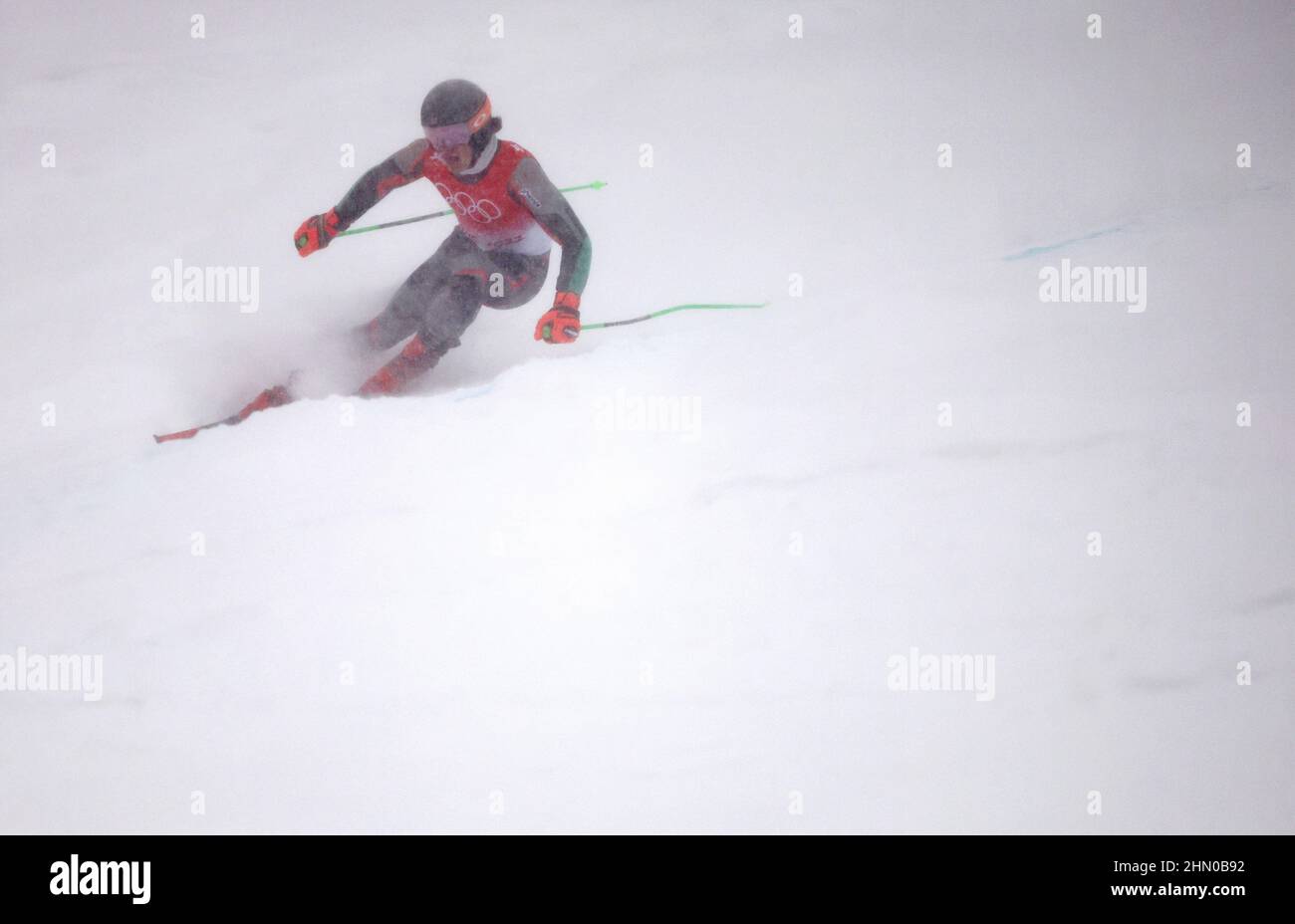 Beijing, China. 13th Feb, 2022. Lucas Braathen of Norway competes during the alpine skiing men's giant slalom at National Alpine Skiing Centre in Yanqing District, Beijing, capital of China, Feb. 13, 2022. Credit: Chen Bin/Xinhua/Alamy Live News Stock Photo