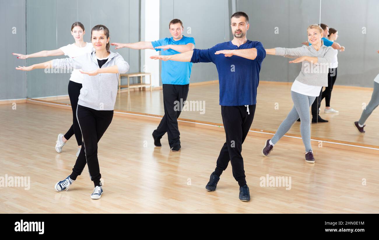 People practicing vigorous dance Stock Photo