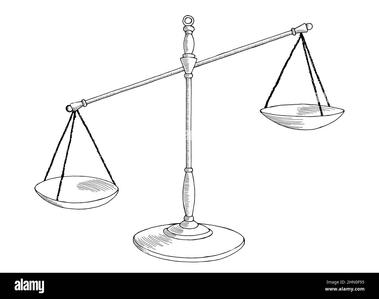 Balance scale cartoon Black and White Stock Photos & Images - Alamy
