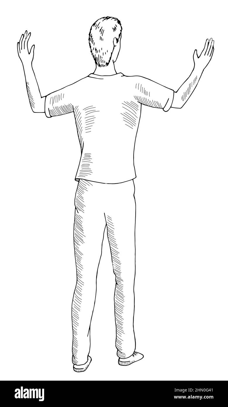 man standing up drawing