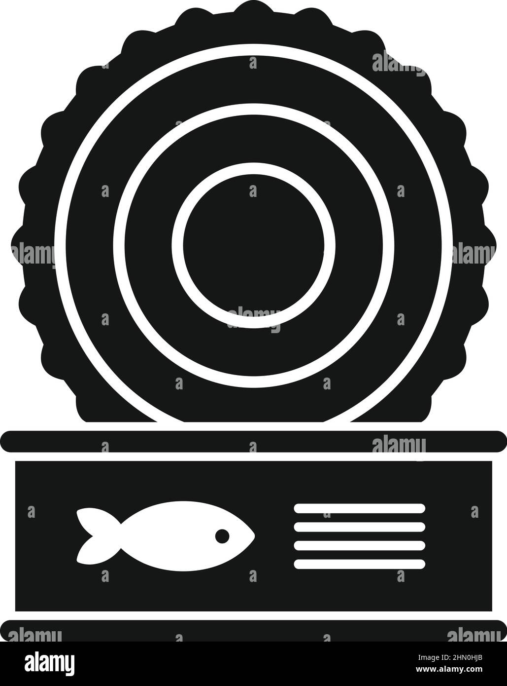 Open fish tin can icon simple vector. Pet food Stock Vector