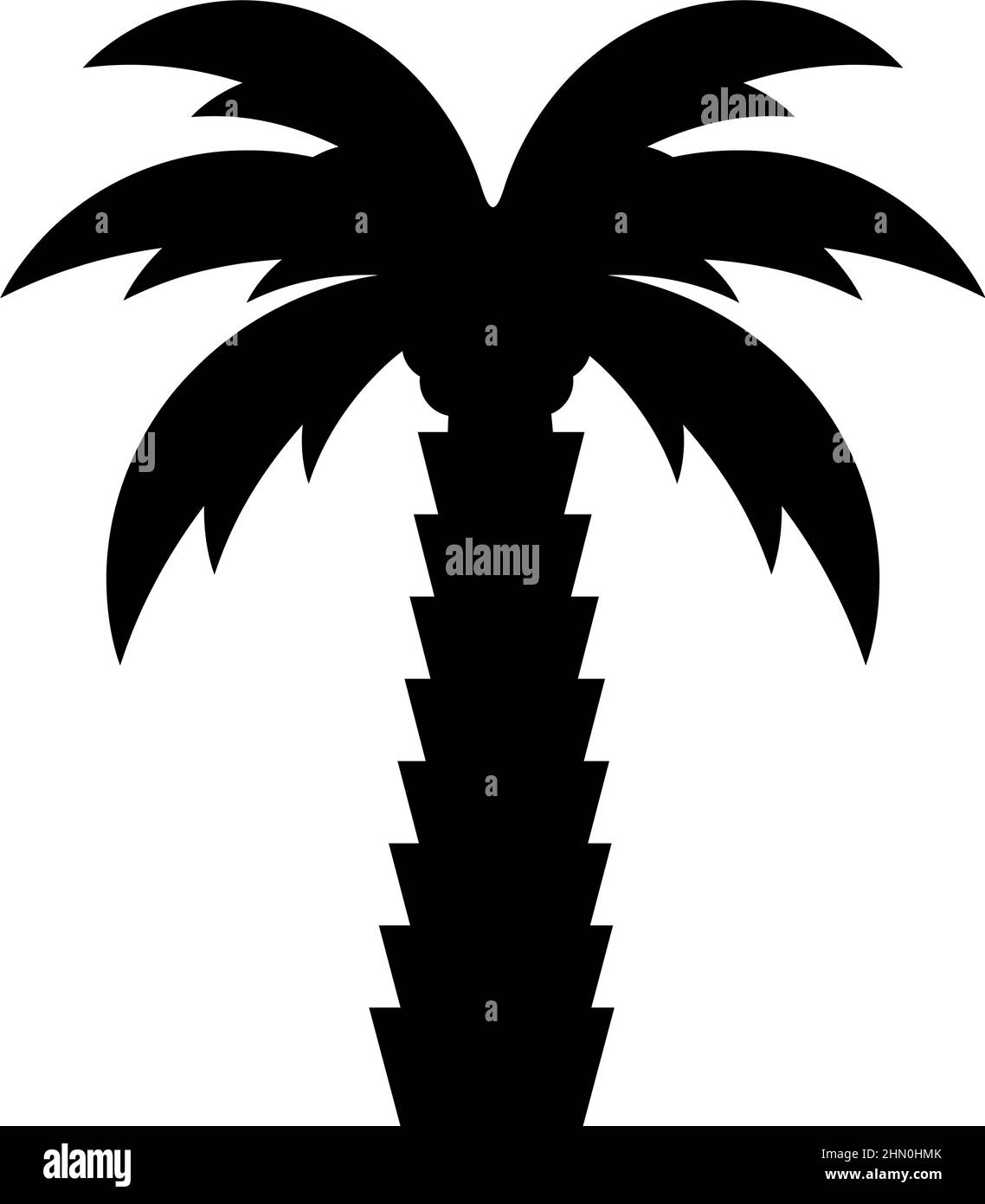 Palm tree tropical coconut icon black color vector illustration image ...