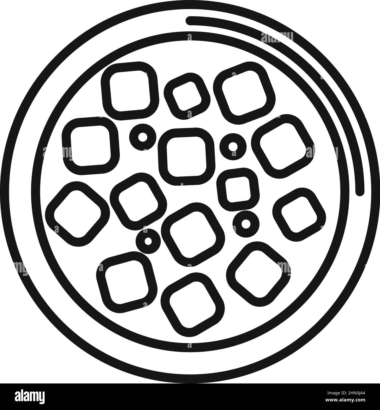 Top view dog food icon outline vector. Pet feed Stock Vector