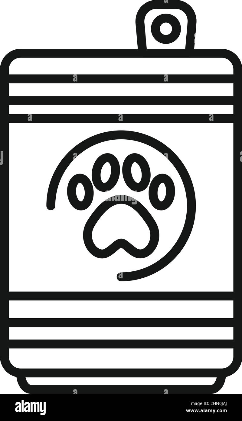 Container dog food can icon outline vector. Pet bowl Stock Vector