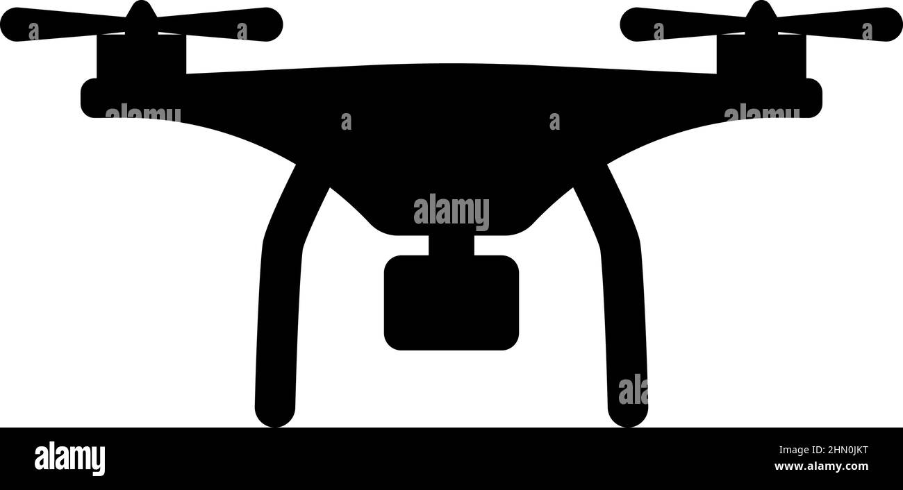 Drone with camera icon black color vector illustration image flat style ...