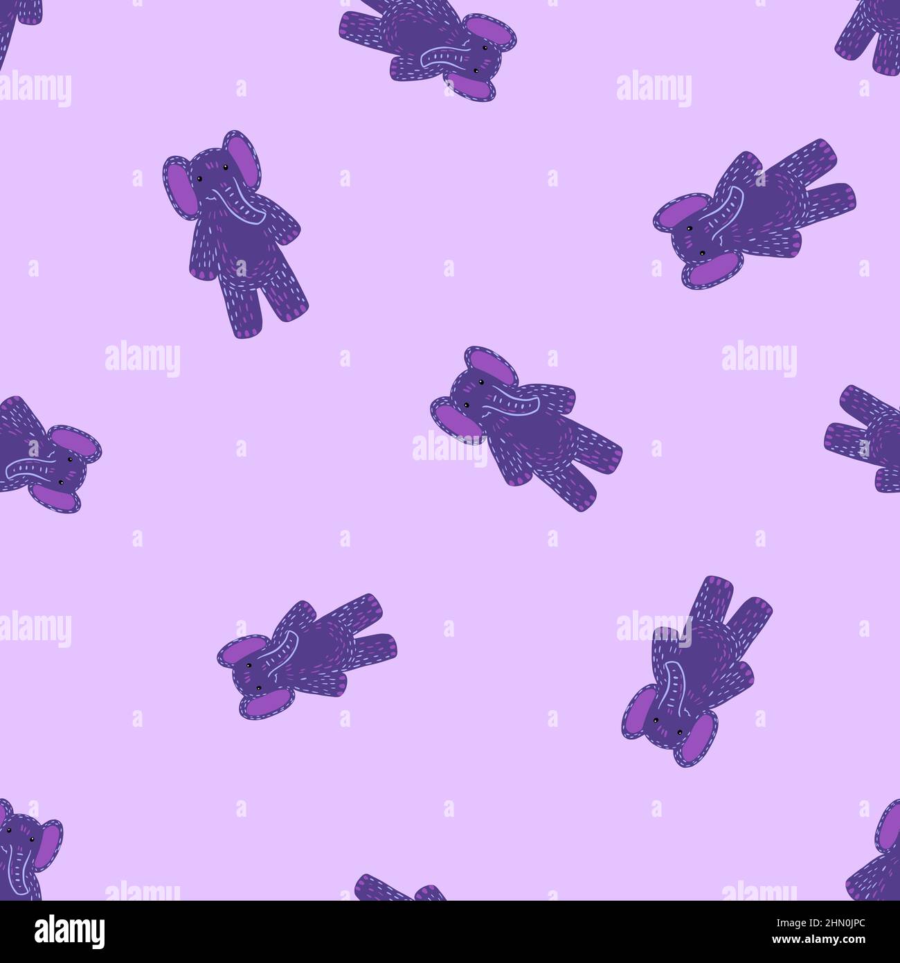 Cute elephant toy seamless pattern. Funny child playthings in doodle ...